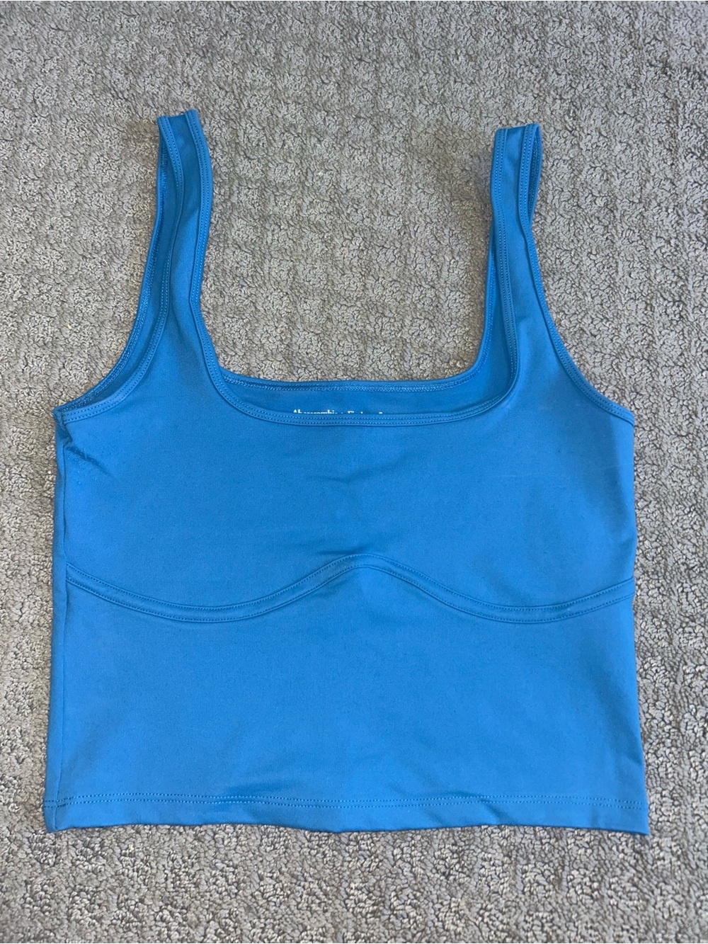 Abercrombie & Fitch Bright Blue Square-Neck Crop Top